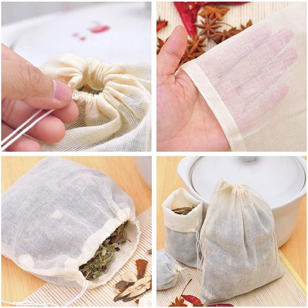 Unbleached 100% Cotton Tea Bags